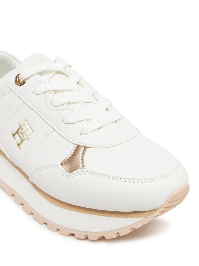 Tommy Hilfiger Sneakersy Tommy Hilfiger Low Cut Lace-Up Sneaker T3A9-33759-1355 S Écru