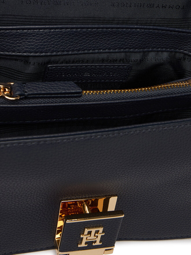 Tommy Hilfiger Handtasche Tommy Hilfiger Th Her Med Crossover Jacqu AW0AW18638 Dunkelblau