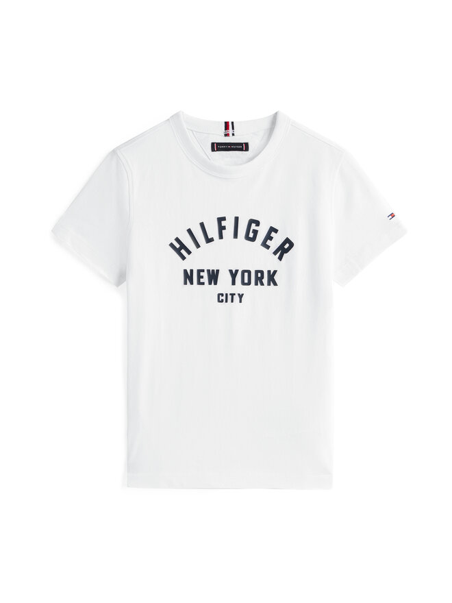 Tommy Hilfiger Tommy Hilfiger Marškinėliai Curved Graphic KB0KB09800 Balta Regular Fit