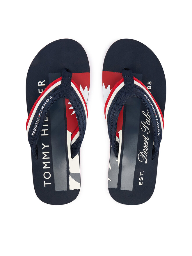 Tommy Hilfiger Zehentrenner Tommy Hilfiger Patch Hilfiger Beach Sandal FM0FM05903 Dunkelblau