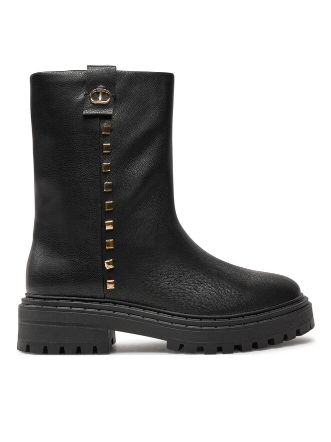 TWINSET Μποτάκια TWINSET Biker 242TCP074 Μαύρο