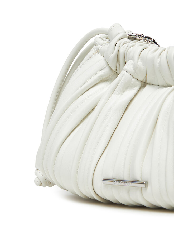 Calvin Klein Τσάντα Calvin Klein Drawstring Plisse Conv Mini Cb P LV04F3077G Λευκό