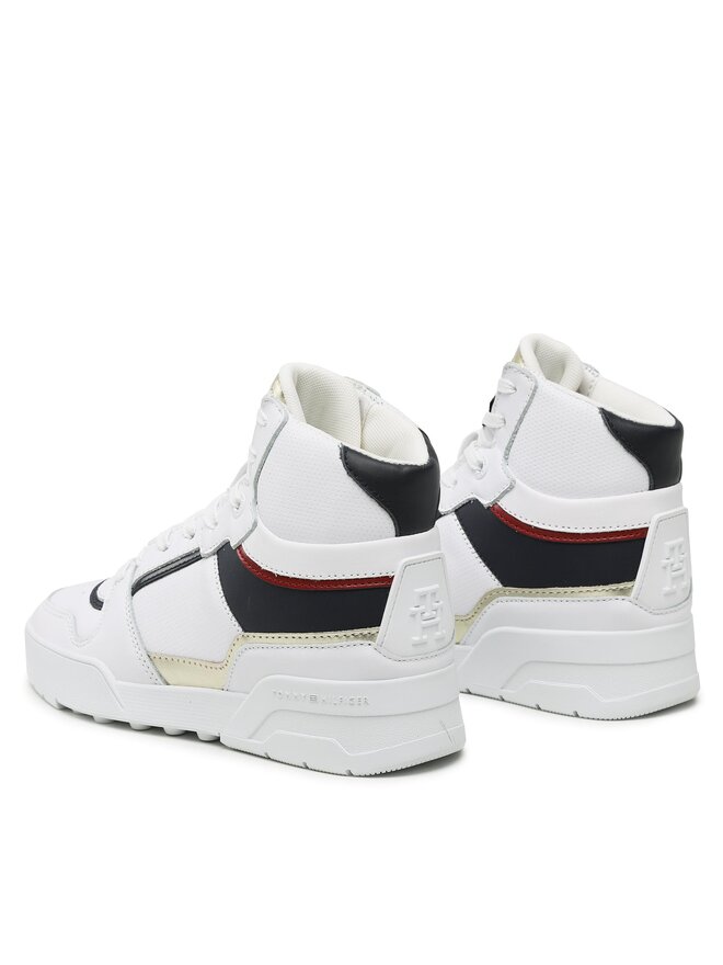 Tommy Hilfiger Snīkeri Tommy Hilfiger High Th Basket Sneaker FW0FW07023 Balts