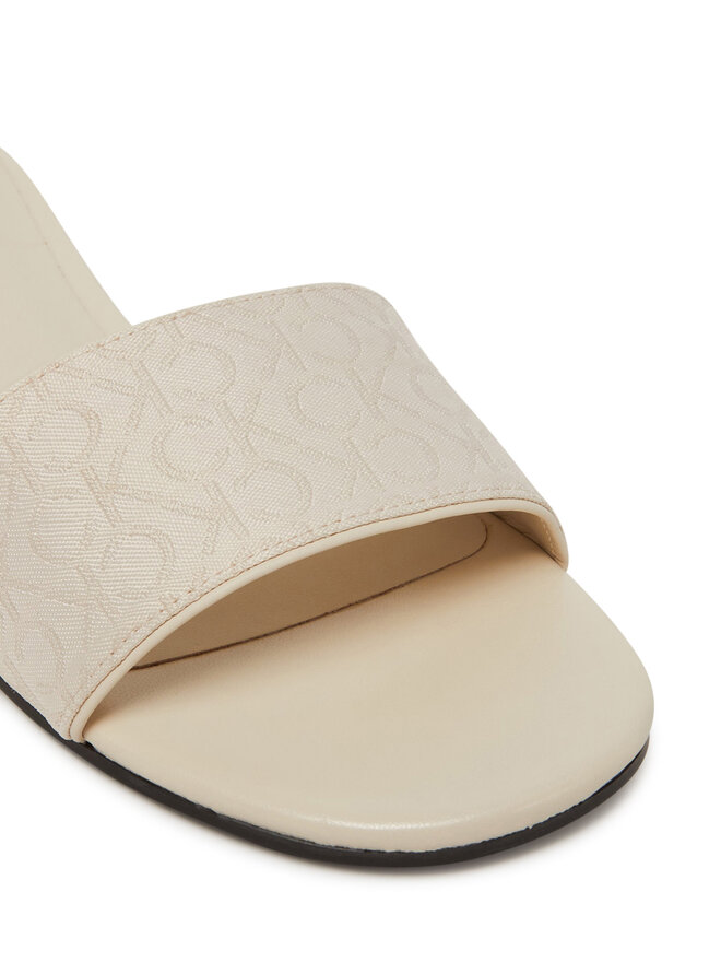 Calvin Klein Pantoletten Calvin Klein Flat Slide Jacq HW0HW02388 Écru