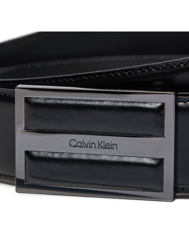 Calvin Klein Cintura da uomo Calvin Klein Leather Inlay Plaque 35mm K50K511956 Nero