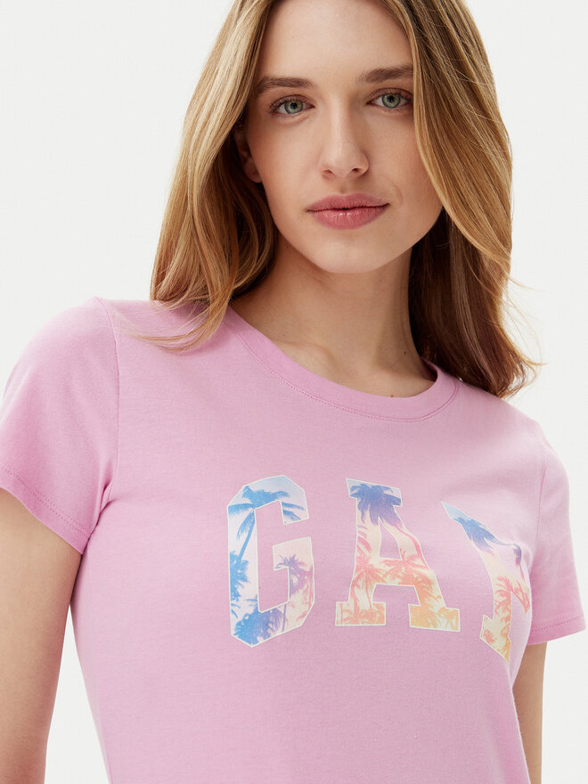 Gap Gap Póló 776775-06 Rózsaszín Regular Fit