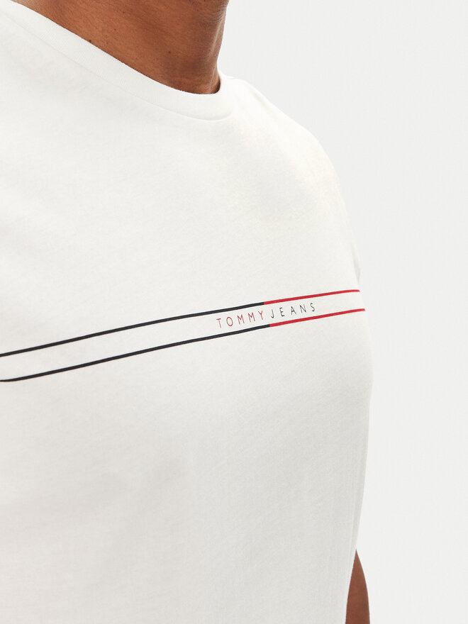 Tommy Jeans Tommy Jeans Marškinėliai Entry Graphic DM0DM20779 Balta Slim Fit