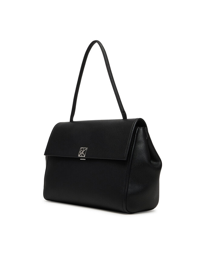 Calvin Klein Handtasche Calvin Klein Emblem Hw Pebble Satchel LV04F3494G Schwarz