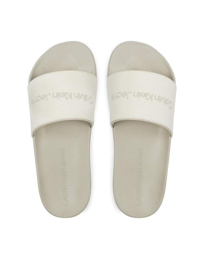 Calvin Klein Jeans Παντόφλες Calvin Klein Jeans Slide Instituitional Mtr YW0YW01508 Εκρού