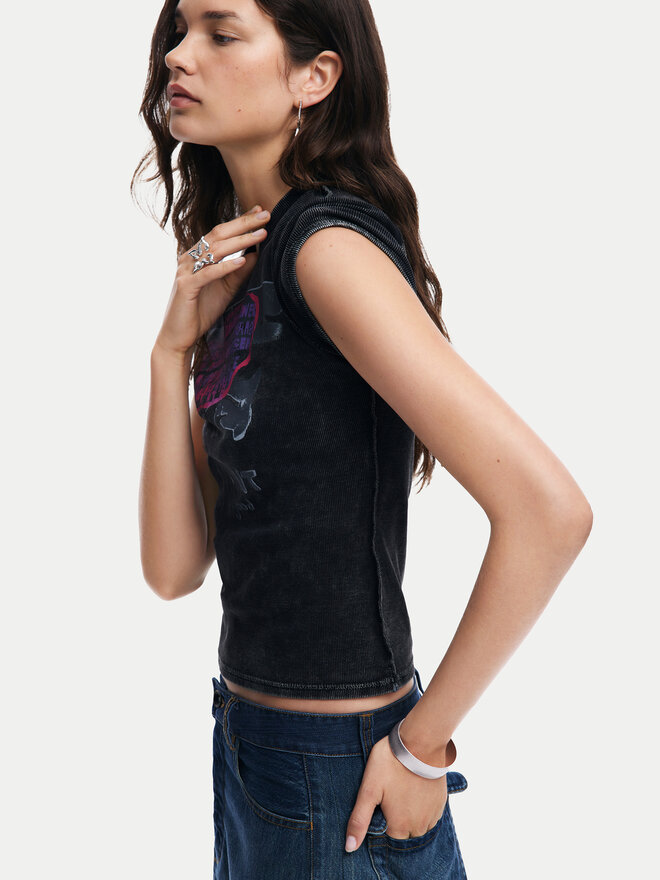 Desigual Desigual Marškinėliai 25SWTKX6 Pilka Slim Fit