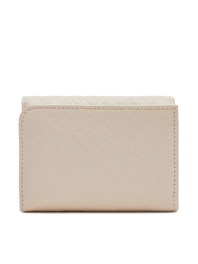 Tommy Hilfiger Portafoglio grande da donna Tommy Hilfiger Th Distinct Trifold Wallet Mono AW0AW17257 Écru