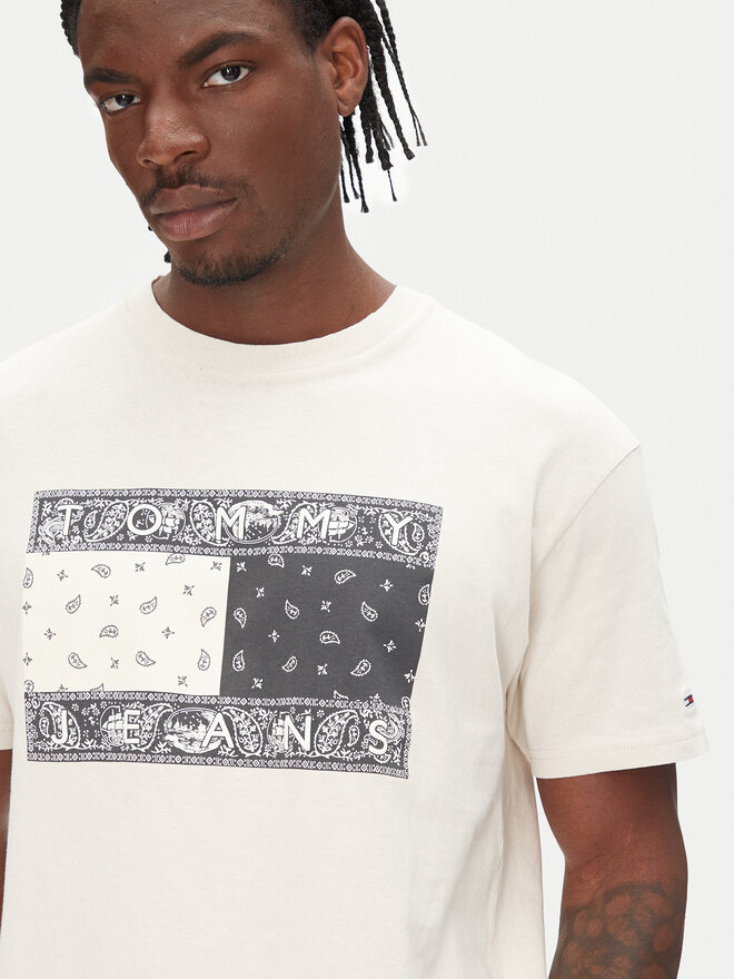 Tommy Jeans Tommy Jeans Marškinėliai Paisley Flag DM0DM20810 Smėlio Relaxed Fit