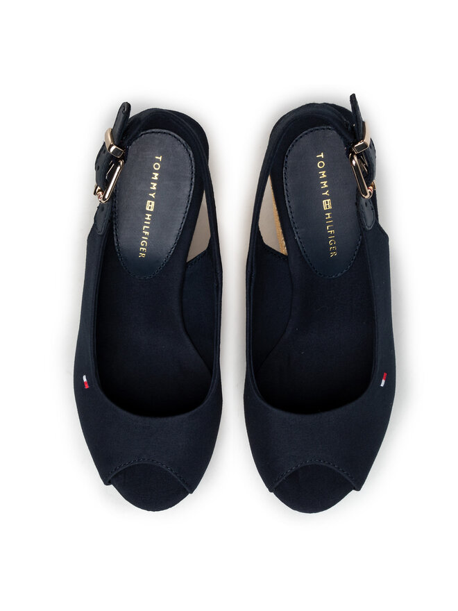 Tommy Hilfiger Sandalias Tommy Hilfiger Iconic Elena Sling Back Wedge FW0FW04789 Azul marino