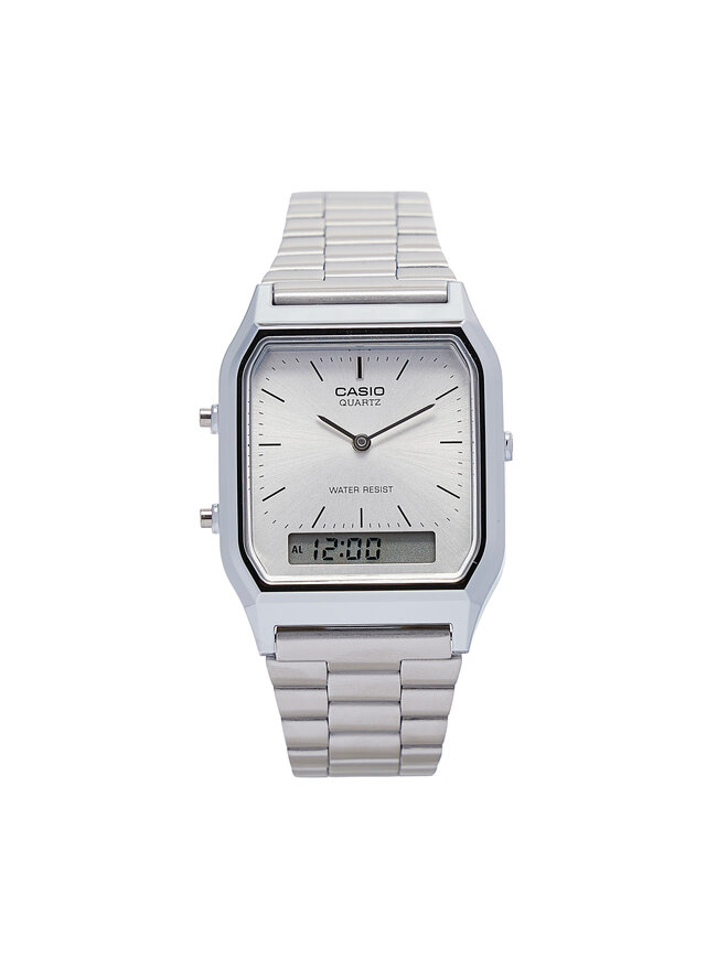 Casio Zegarek Casio Vintage Maxi AQ-230A-7AMQYES Srebrny