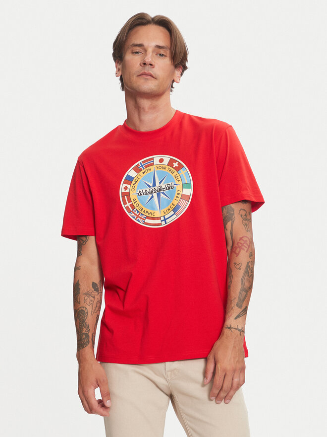 Napapijri Napapijri Póló S-Dorees NP0A4IBE Piros Regular Fit