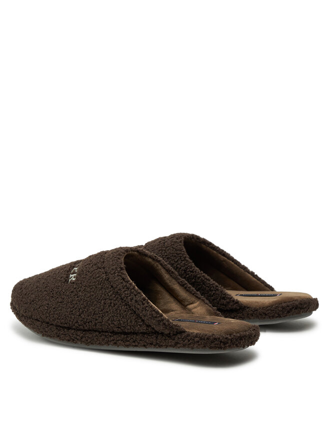 Tommy Hilfiger Παντόφλες Σπιτιού Tommy Hilfiger Warm Curly House Shoe FM0FM05226 Καφέ