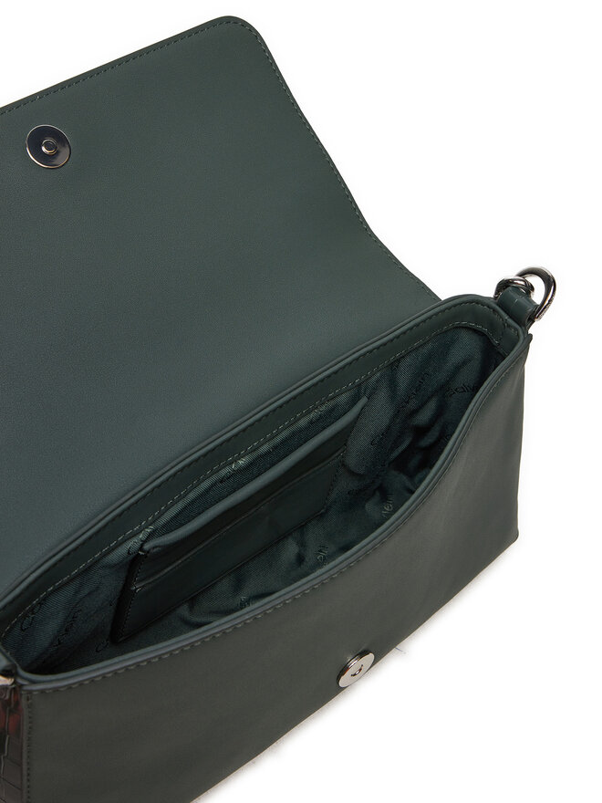 Calvin Klein Дамска чанта Calvin Klein Ck Must Shoulder Bag_Croco K60K612111 Зелен