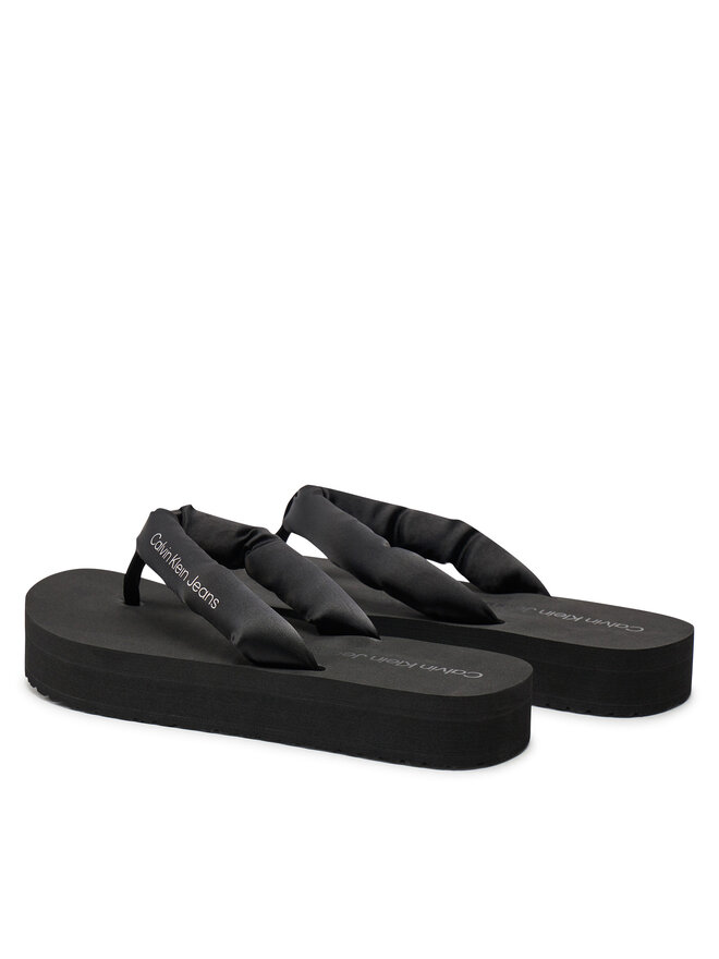 Calvin Klein Jeans Zehentrenner Calvin Klein Jeans Beach Sandal Flatform Padded Ny YW0YW01400 Schwarz