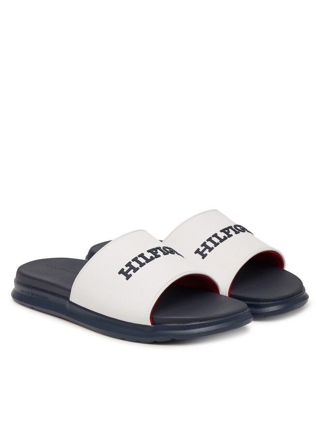 Tommy Hilfiger Pantoletten Tommy Hilfiger Dual Density Hilfiger Pool Slide FM0FM05797 Weiß