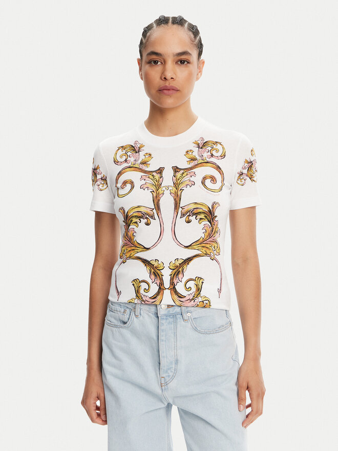 Versace Jeans Couture Versace Jeans Couture Camiseta 78HAH6P8 Blanco Slim Fit