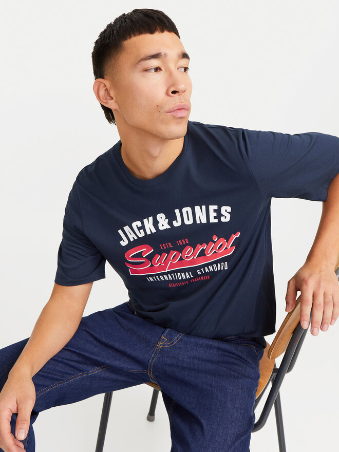 Jack&Jones Jack&Jones Футболка Logo 12268267 Cиній Standard Fit