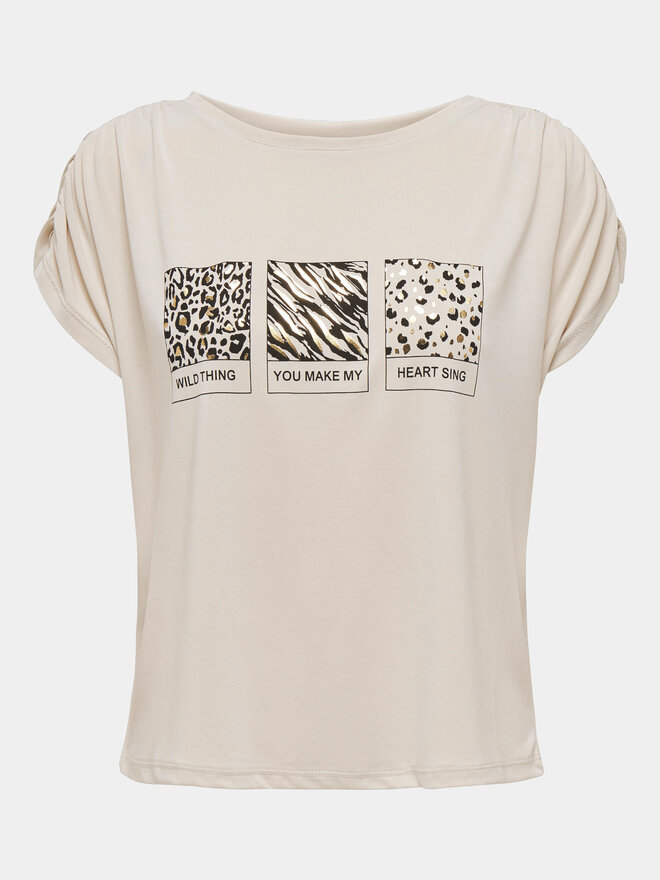 ONLY ONLY Camiseta Free 15293567 Beis Regular Fit