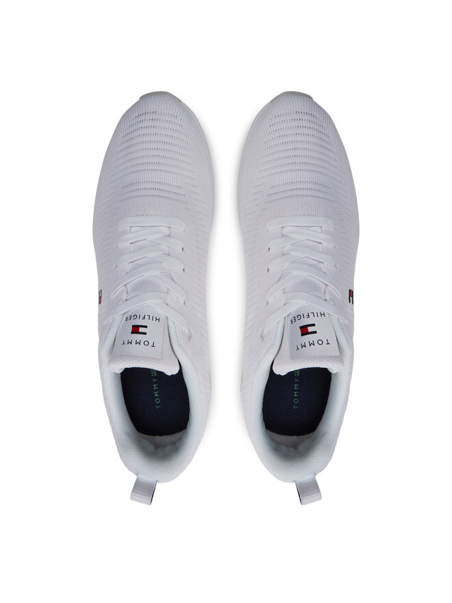 Tommy Hilfiger Snīkeri Tommy Hilfiger Corporate Knit Rib Runner FM0FM02838 Balts