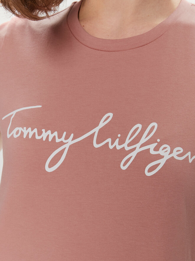 Tommy Hilfiger Tommy Hilfiger Marškinėliai Signature WW0WW41674 Rožinė Regular Fit