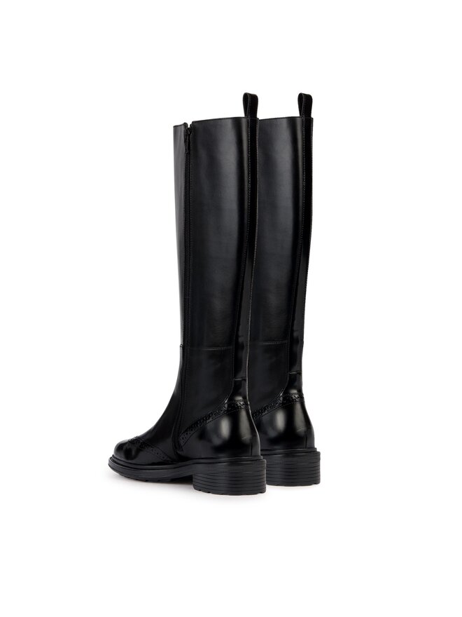 Geox Kozačky ve vojenském stylu Geox D Walk Pleasure D36TGH 04948 C9999 Černá