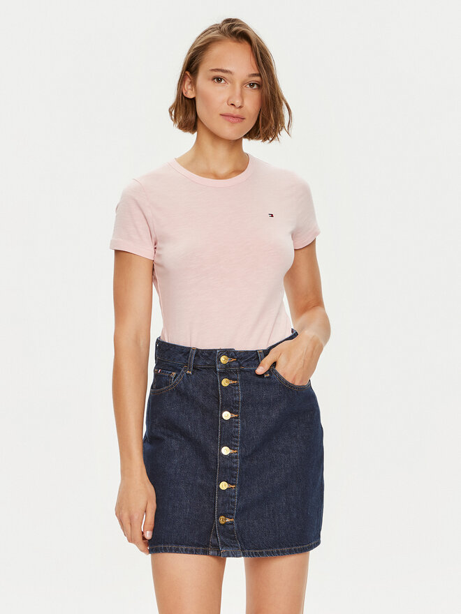 Tommy Hilfiger Tommy Hilfiger Camiseta 1985 WW0WW37857 Rosa Slim Fit