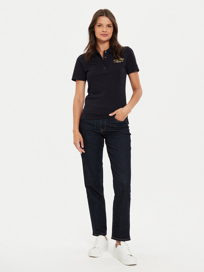 Tommy Hilfiger Tommy Hilfiger Polo marškinėliai Script WW0WW43624 Tamsiai mėlyna Slim Fit
