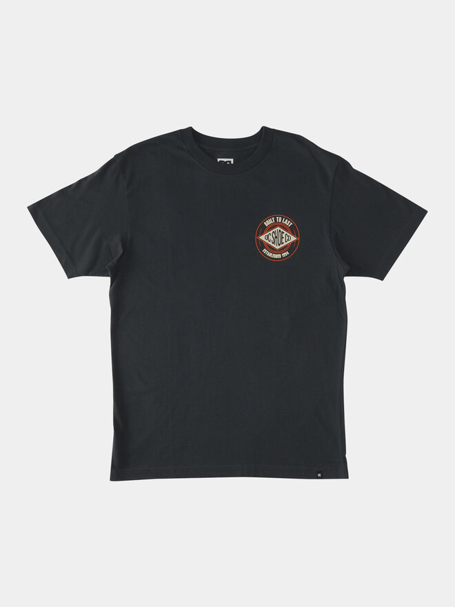 DC DC Marškinėliai Built To Last Tees ADYZT05291 Juoda Regular Fit