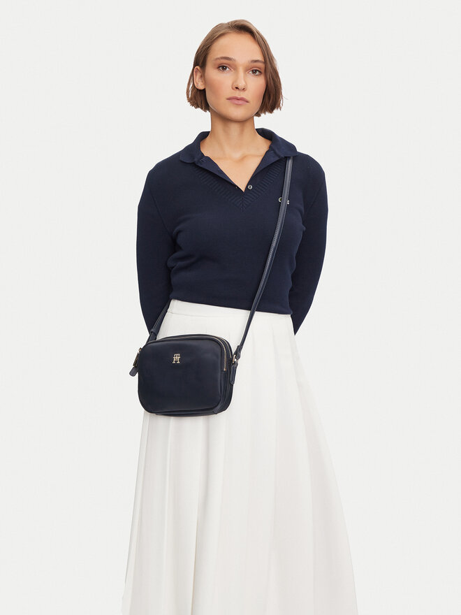 Tommy Hilfiger Handtasche Tommy Hilfiger Poppy Th Crossover AW0AW15638 Dunkelblau