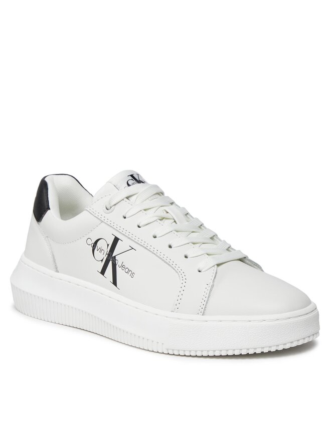 Calvin Klein Jeans Sneakersy Calvin Klein Jeans Chunky Cupsole Laceup Mon Lth Wn YW0YW00823 Biały
