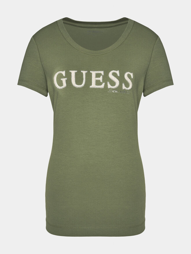 Guess Guess Marškinėliai Pony Hair W4RI45 J1314 Žalia Slim Fit