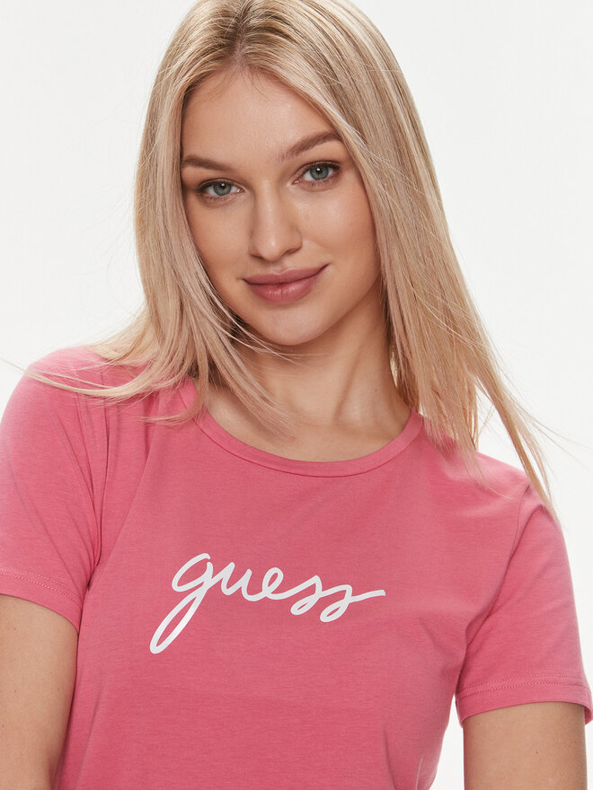 Guess Guess Marškinėliai Carrie O4RM09 KBBU1 Balta Regular Fit