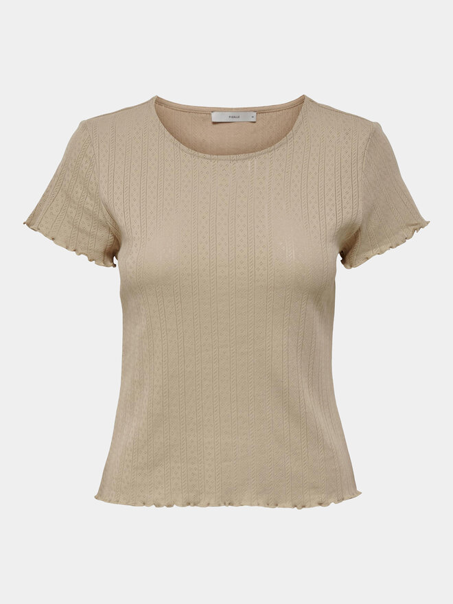 ONLY ONLY Póló Carlotta 15256154 Bézs Tight Fit