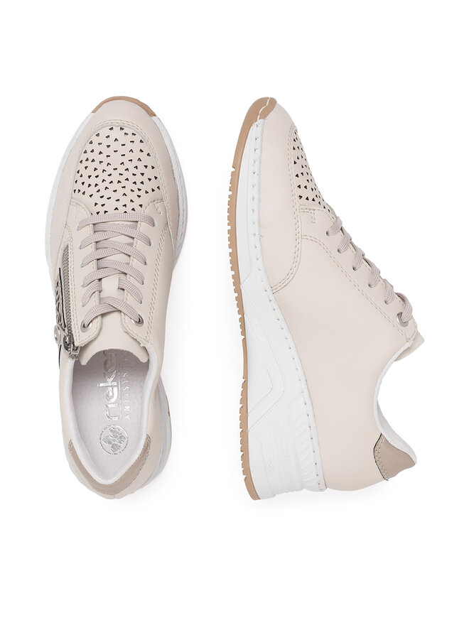 Rieker Sneakersy Rieker N4344-60 Écru
