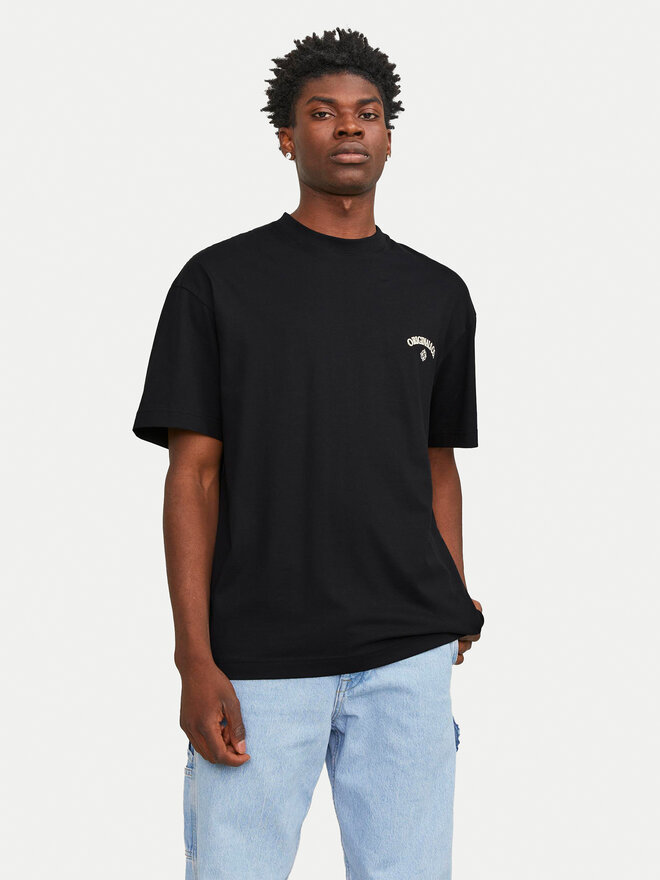 Jack&Jones Jack&Jones Marškinėliai Santorini 12251776 Juoda Wide Fit
