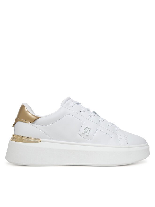 Tommy Hilfiger Sneakersy Tommy Hilfiger Chic Platform Gold FW0FW08817 Biały