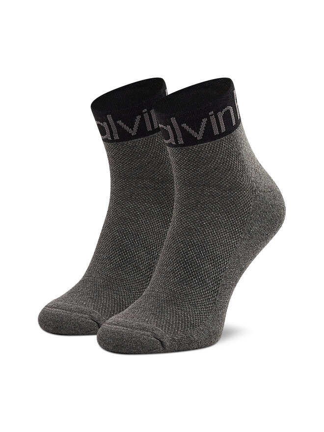 Calvin Klein Súprava 3 párov nízkych členkových ponožiek Calvin Klein 701218722 Sivá