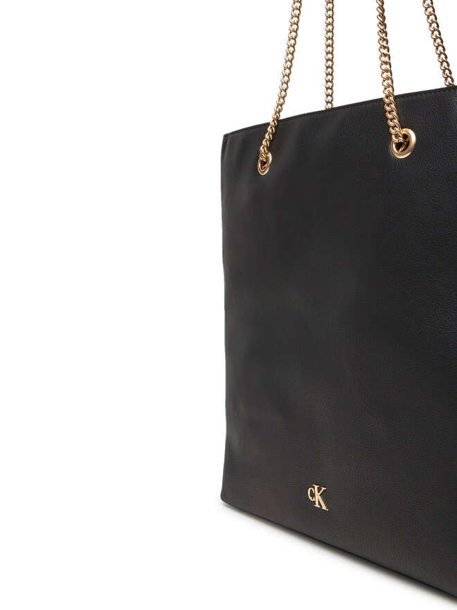 Calvin Klein Kabelka Calvin Klein Minimal Monogram Chain Tote LV04F3204G Černá