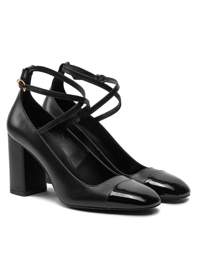 Stuart Weitzman Lodičky Stuart Weitzman Eden Strap 85 SK085 Čierna