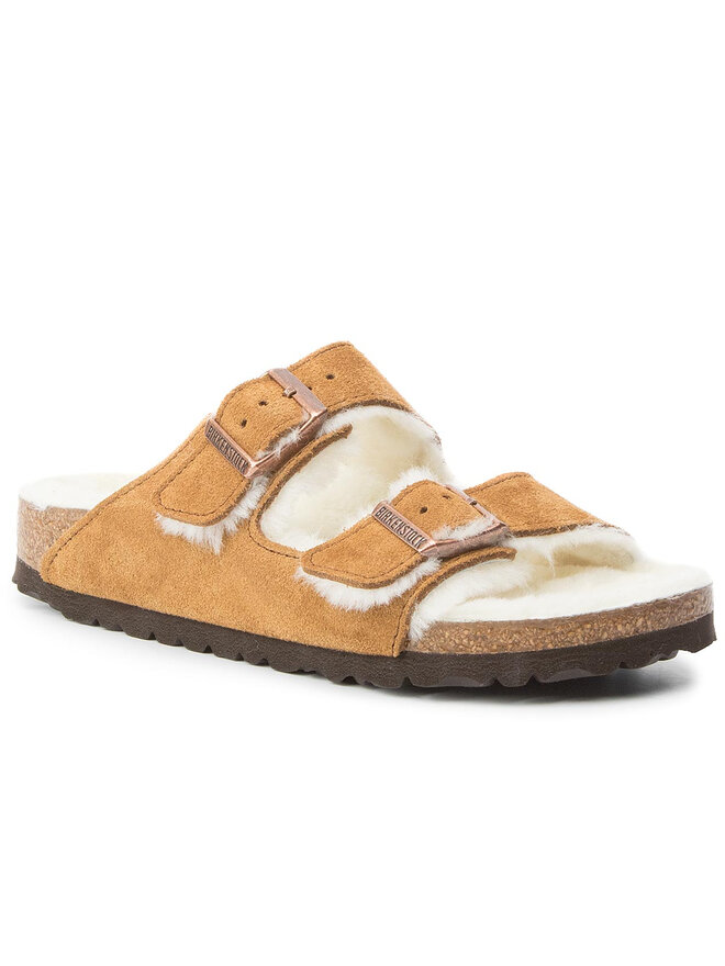 Birkenstock Bačkory Birkenstock Arizona Fur 1001135 Hnědá