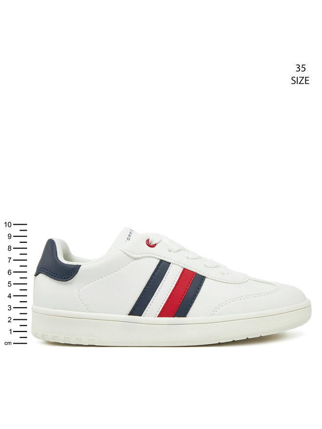 Tommy Hilfiger Sneakersy Tommy Hilfiger Stripe Low Cut Lace-Up Sneaker T3X9-33850-1355 S Biały