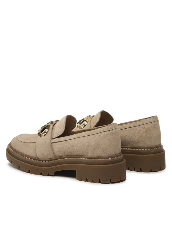 MICHAEL Michael Kors Loafersy MICHAEL Michael Kors Parker Lug Loafer 40F3PKFP1S Beżowy