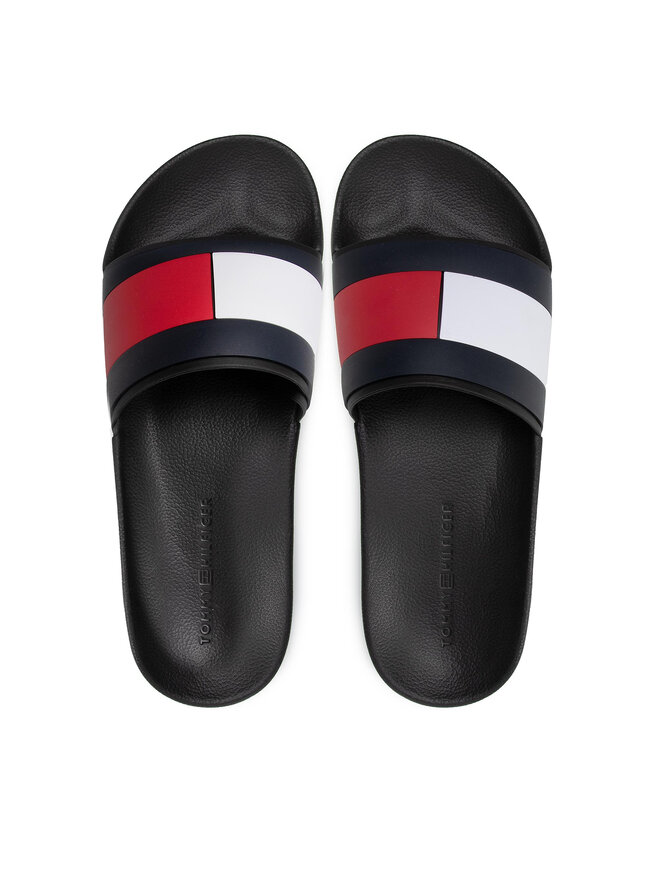 Tommy Hilfiger Papucs Tommy Hilfiger Rubber Th Flag Pool Slide FM0FM04263 Fekete
