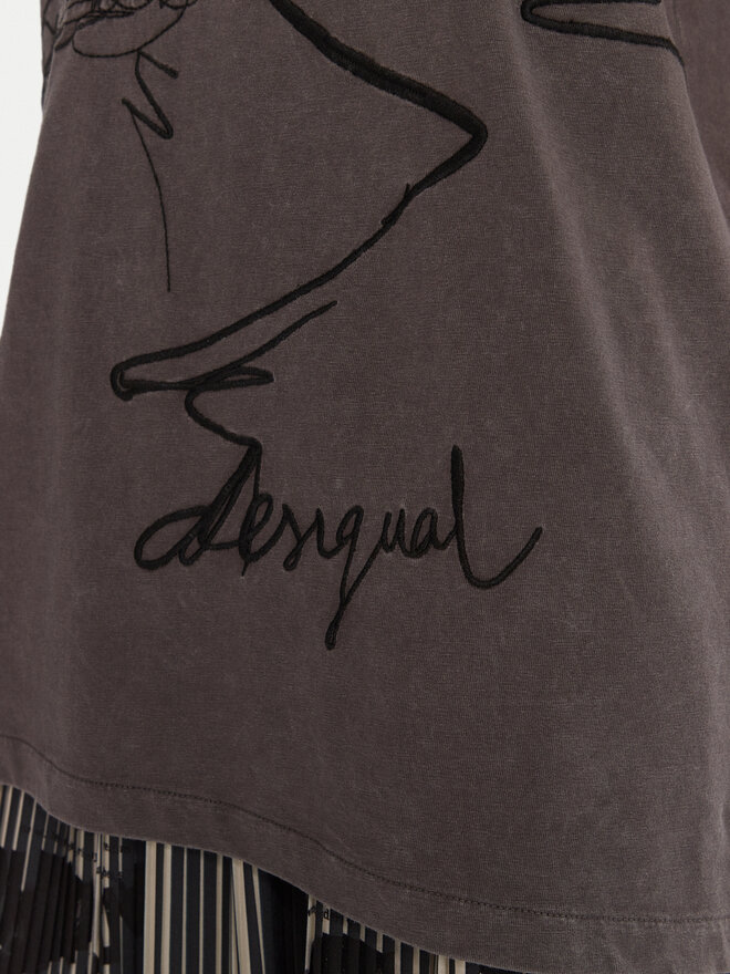 Desigual Desigual Camiseta Budapest 25WWTK47 Gris Regular Fit