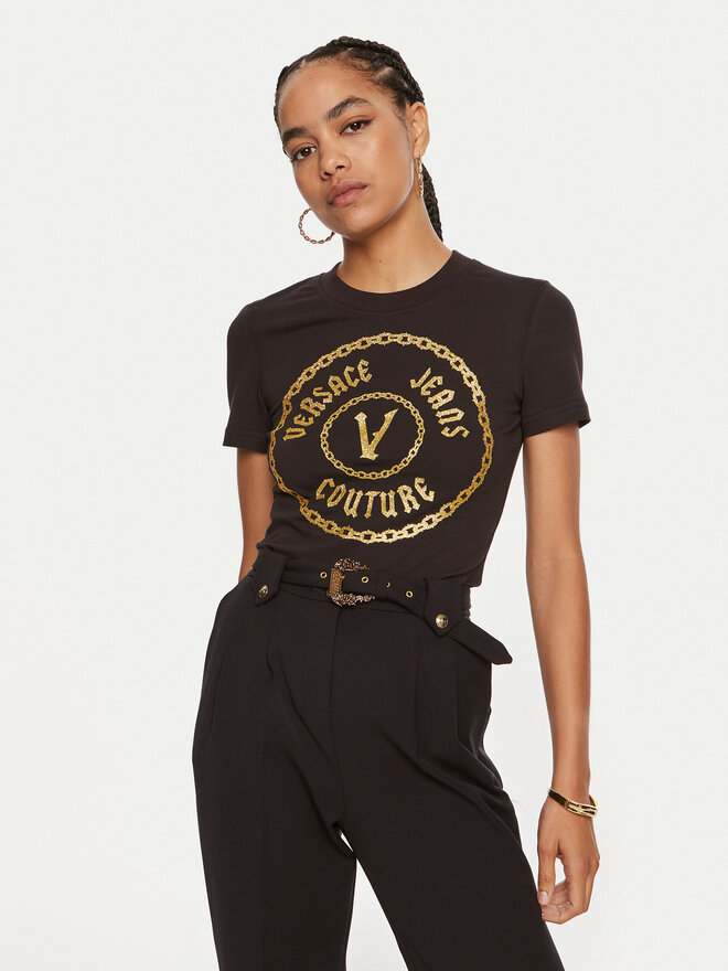 Versace Jeans Couture Versace Jeans Couture T-Shirt 77HAHT02 CJ03T Schwarz Slim Fit