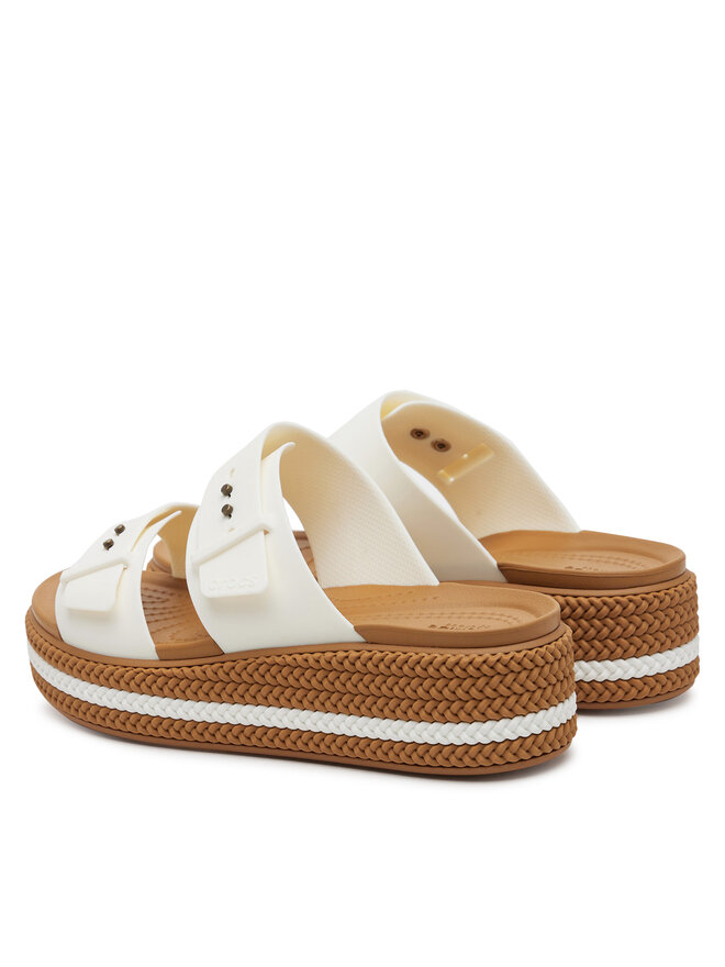 Crocs Παντόφλες Crocs Brooklyn Woven Buckle 209978 Λευκό